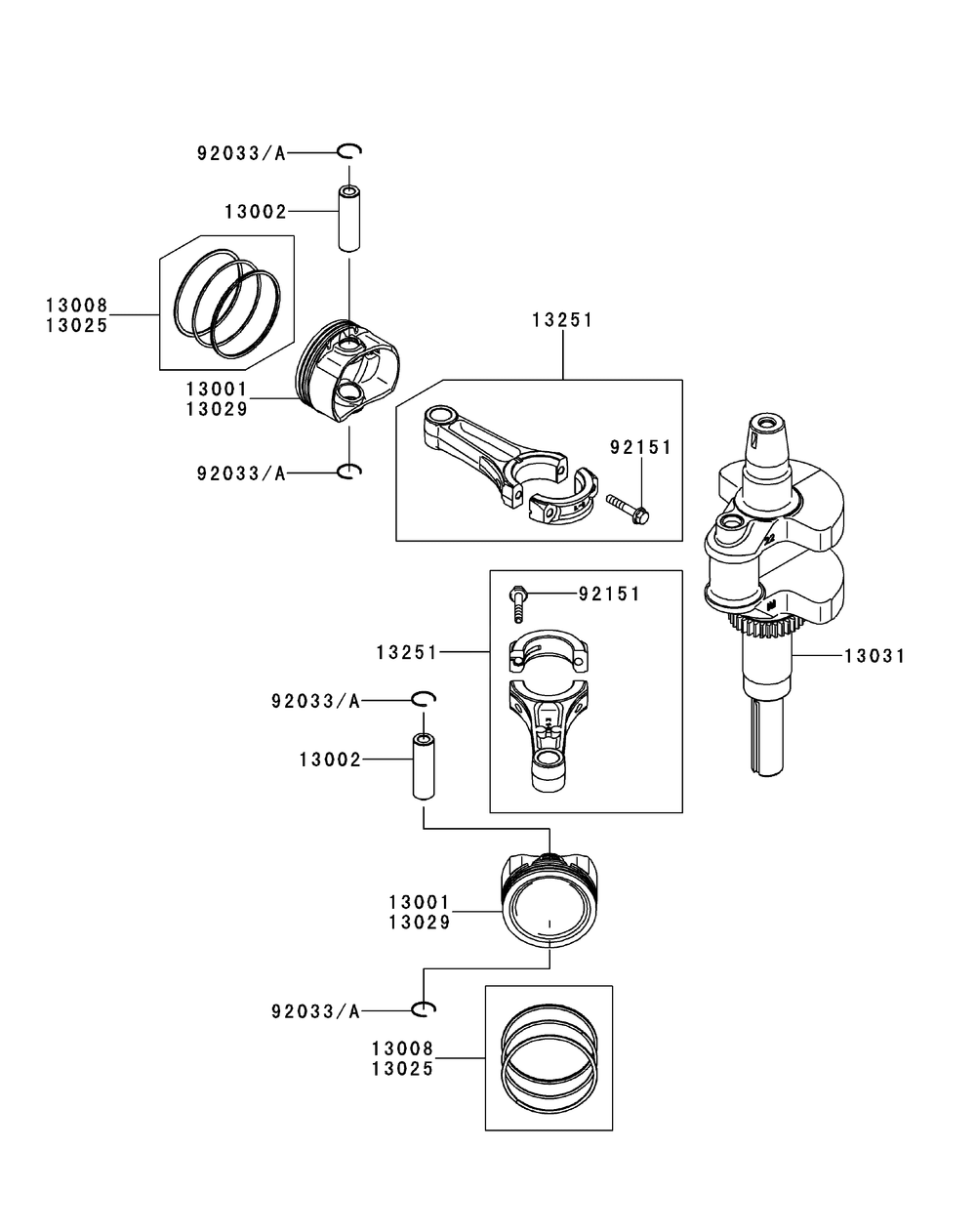 Kawasaki Fr730v-As05 Piston And Crankshaft Diagram and Parts List for Z-FORCES60 (17AI5GHD-17AI5GHD010)(2012) Cub Cadet Lawn Tractor